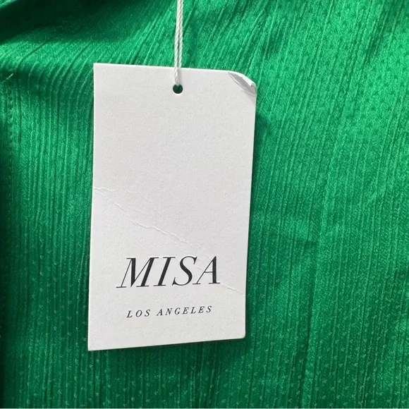 Misa Los Angeles Elise Maxi Shirt Dress in Green - Picture 12 of 12